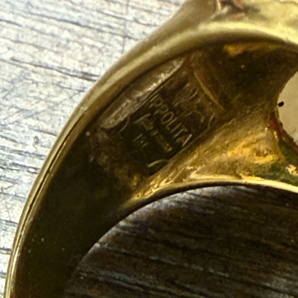 Impolite Rock Candy Multicolor Gemstone 18ct Yelliw Gold Ring Sz 7 - Picture 6 of 10